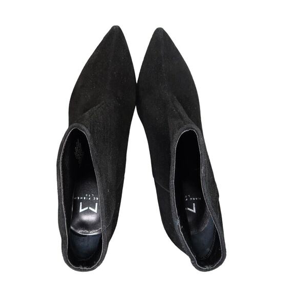 Marc Fisher Shoes Womens 7.5 Booties Point Toe Black Suede Classic Heeled Boots - Picture 8 of 15